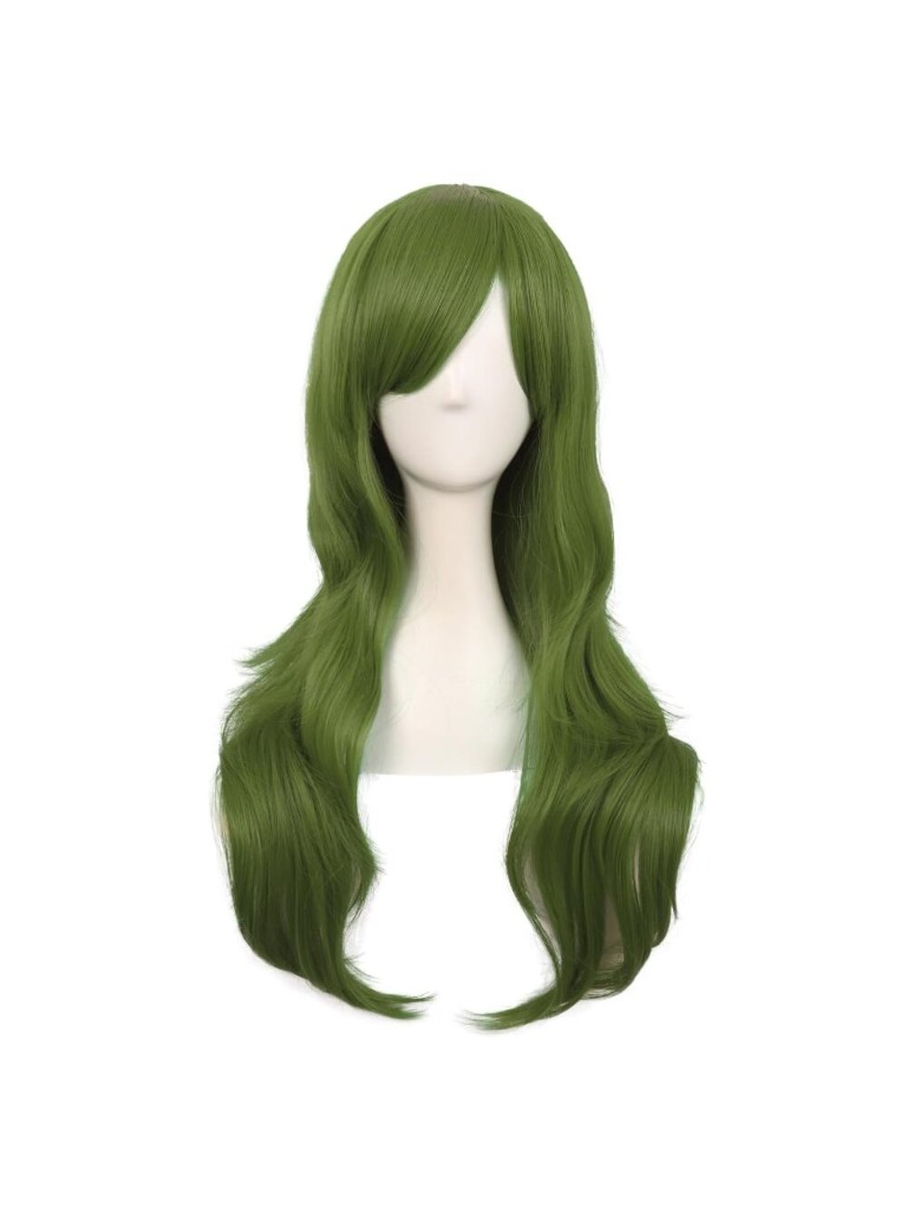 Women's Olive Green 28" 70cm Long Curly Ends Costume Cosplay Modern Hair Wig